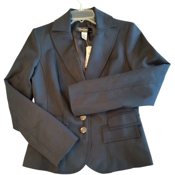 Cache Tailored Fit Blazer Women's Sz S Black Flap Pockets 3 Button Lined Jacket - Picture 3 of 16
